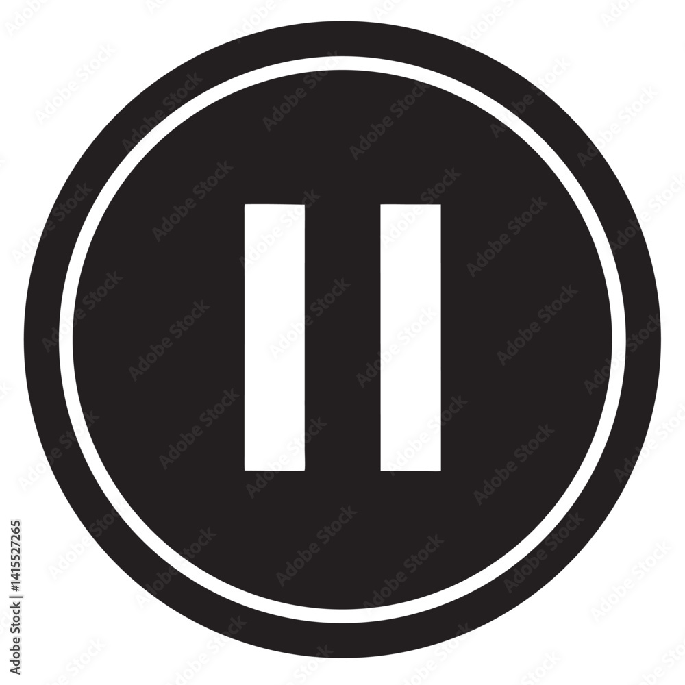 Pause button Vector Icon Design Pause button Vector Icon Design