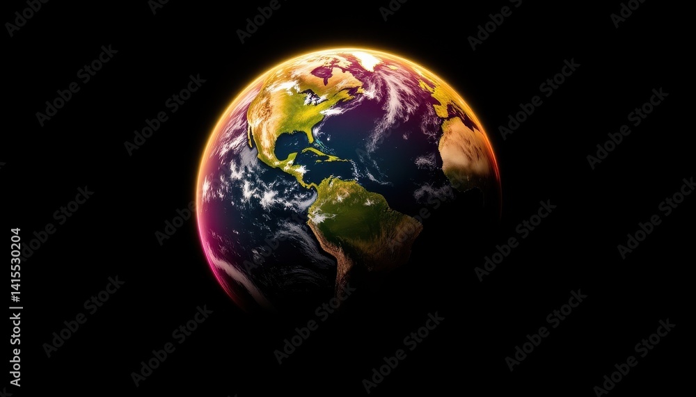 Earth, vibrant, glowing Earth, vibrant, glowing