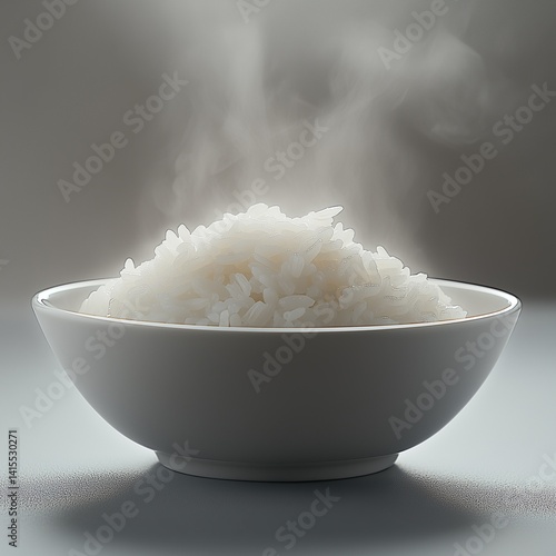 steam rice on the bowl
