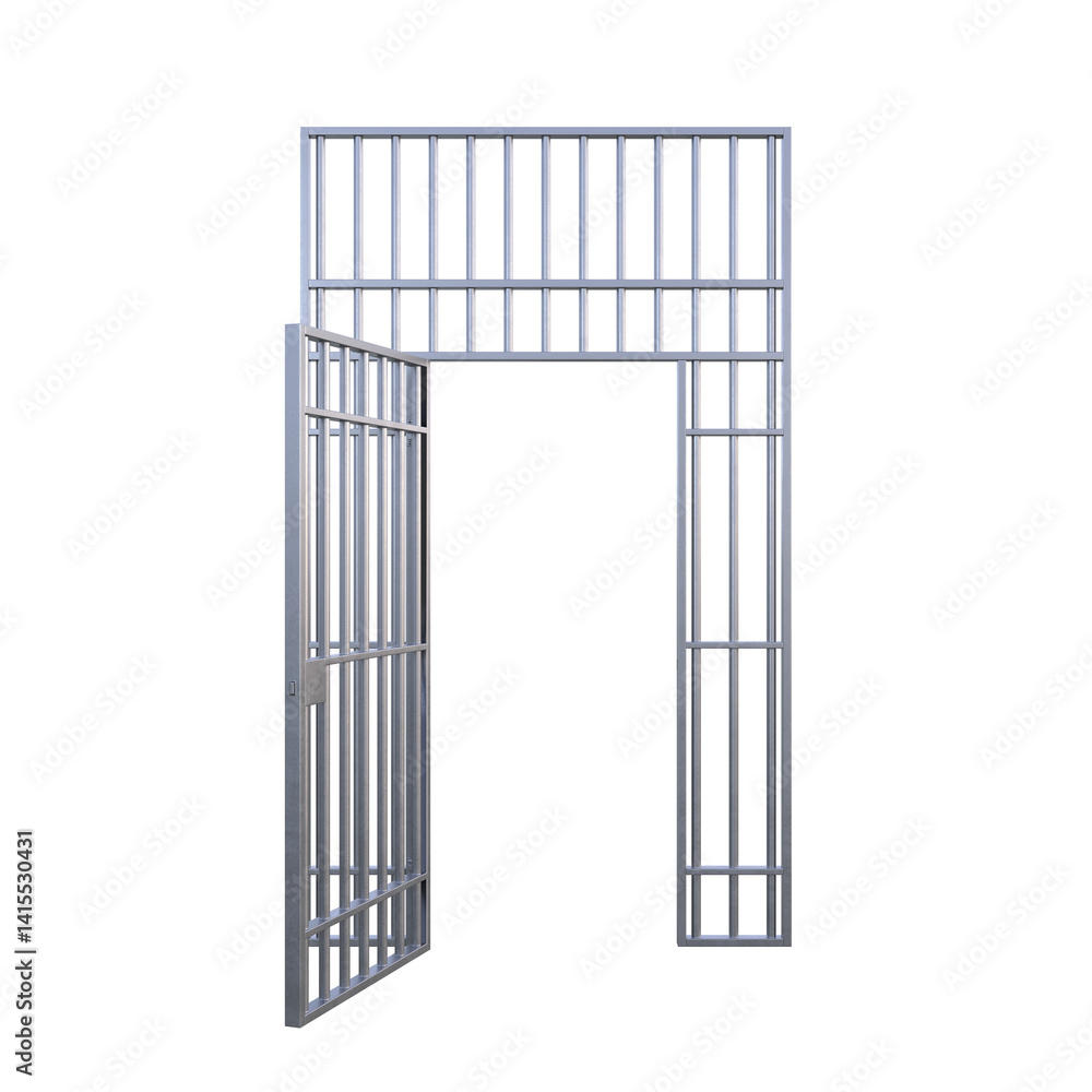 Jail Door, 3d illustration isolated on white background Jail Door, 3d illustration isolated on white background