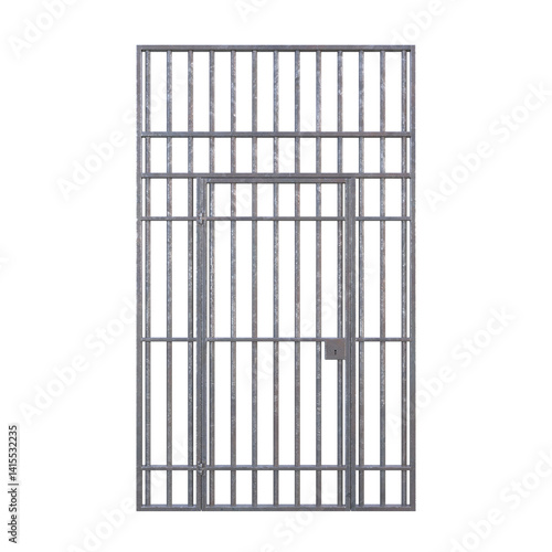 Wallpaper Mural Old Jail Door, 3d illustration isolated on white background Torontodigital.ca