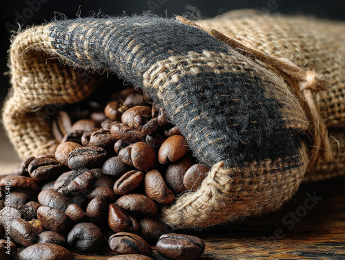 A burlap sack filled with c...