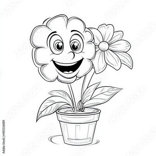 A cute flower pot with a sm...