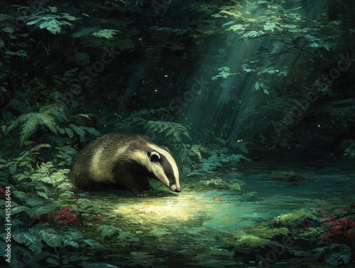 A depiction of a ratel (hon...