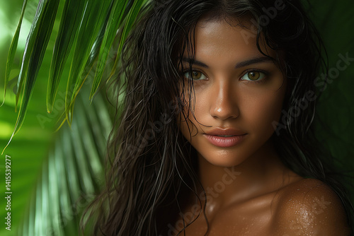 A striking portrait set aga...