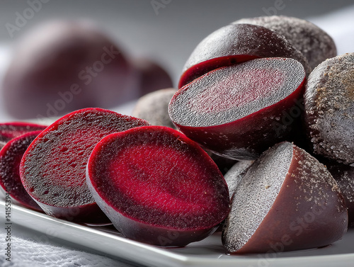 A traditional blood pudding presented on a platter