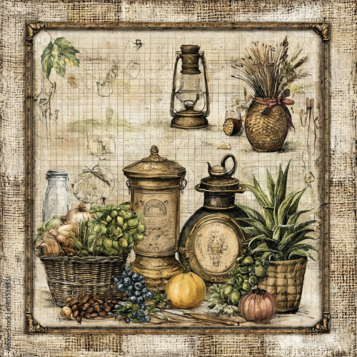 A vintage-style painting of...