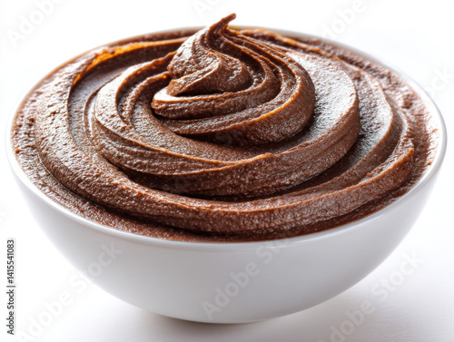Obraz na płótnie An isolated image of rich chocolate pudding in a bowl w salonie