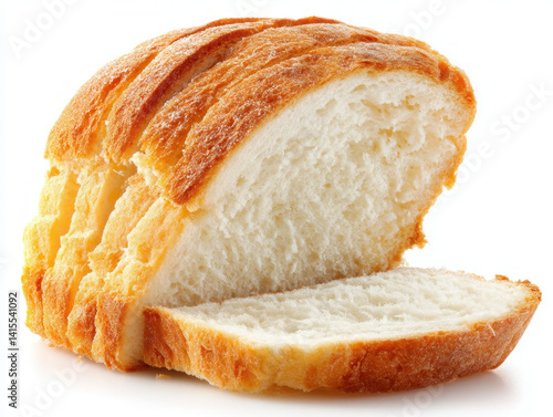 Obraz na płótnie An isolated slice of soft white bread against a clean background w salonie