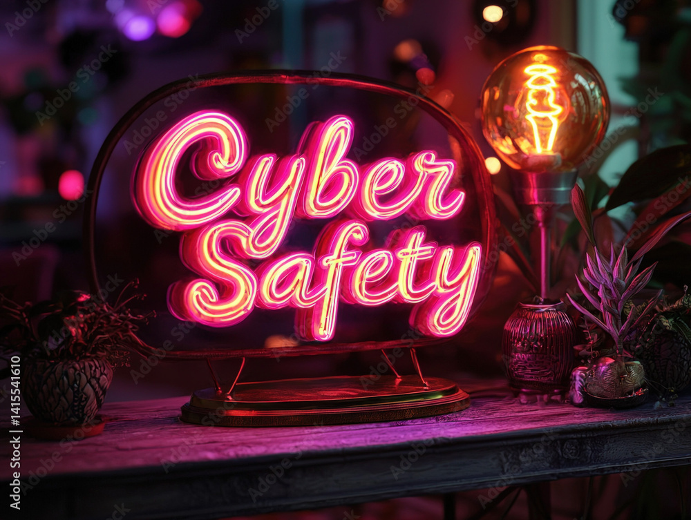 Cyber Safety 3d text