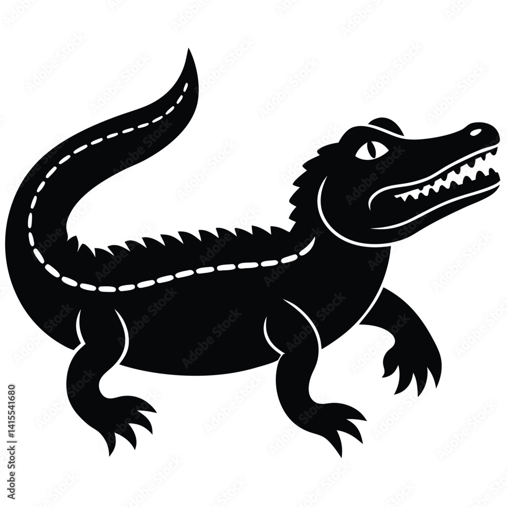 Fototapeta premium Alligator Cartoon Drawing