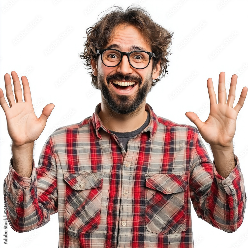 excited man isolated