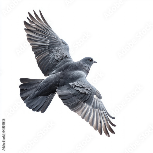 flying bird isolated on white