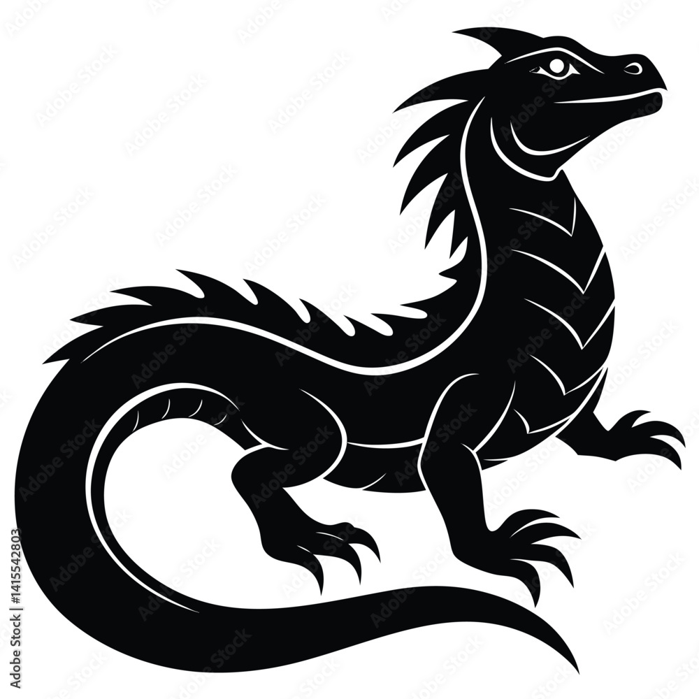 Obraz premium Basilisk Reptile Drawing