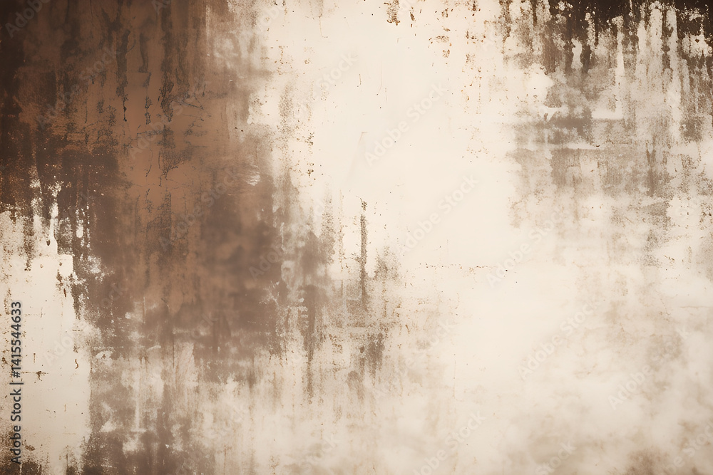 Fototapeta premium Gray grunge Light dusty soft pastel color shade. Brown sepia beige nude gray white abstract watercolor pattern. Elegant art background. Paper brush stain splash. High quality, generative AI