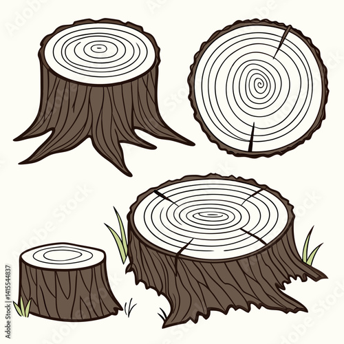 vector illustration of a tree stump