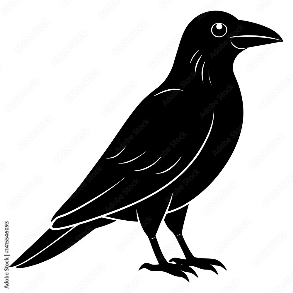 Fototapeta premium Animal Raven silhouette vector illustrator