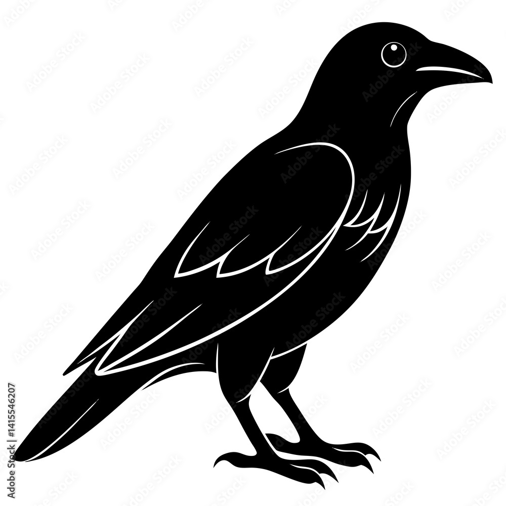 Obraz premium Animal Raven silhouette vector illustrator