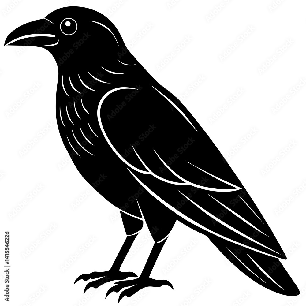 Obraz premium Animal Raven silhouette vector illustrator