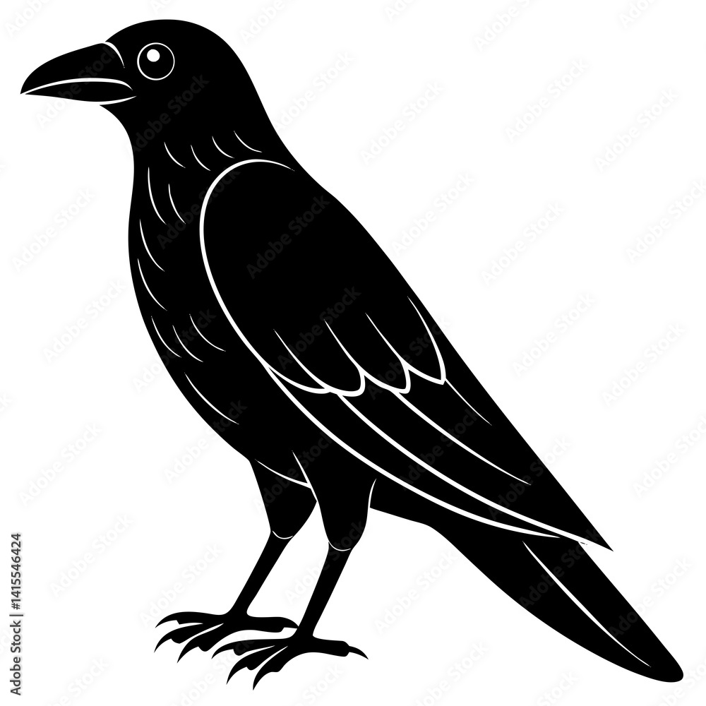 Obraz premium Animal Raven silhouette vector illustrator