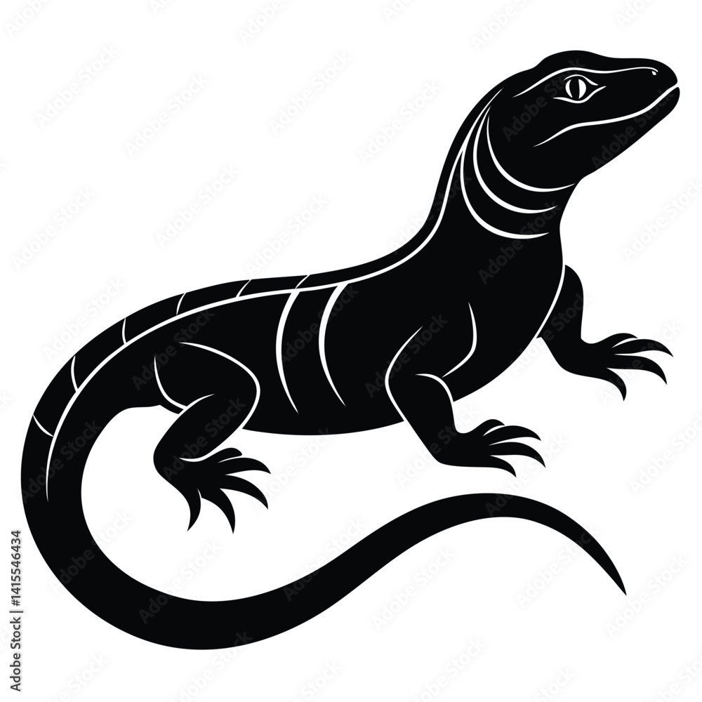 Fototapeta premium Green Dragon Lizard Drawing
