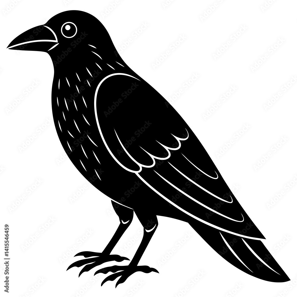 Obraz premium Animal Raven silhouette vector illustrator