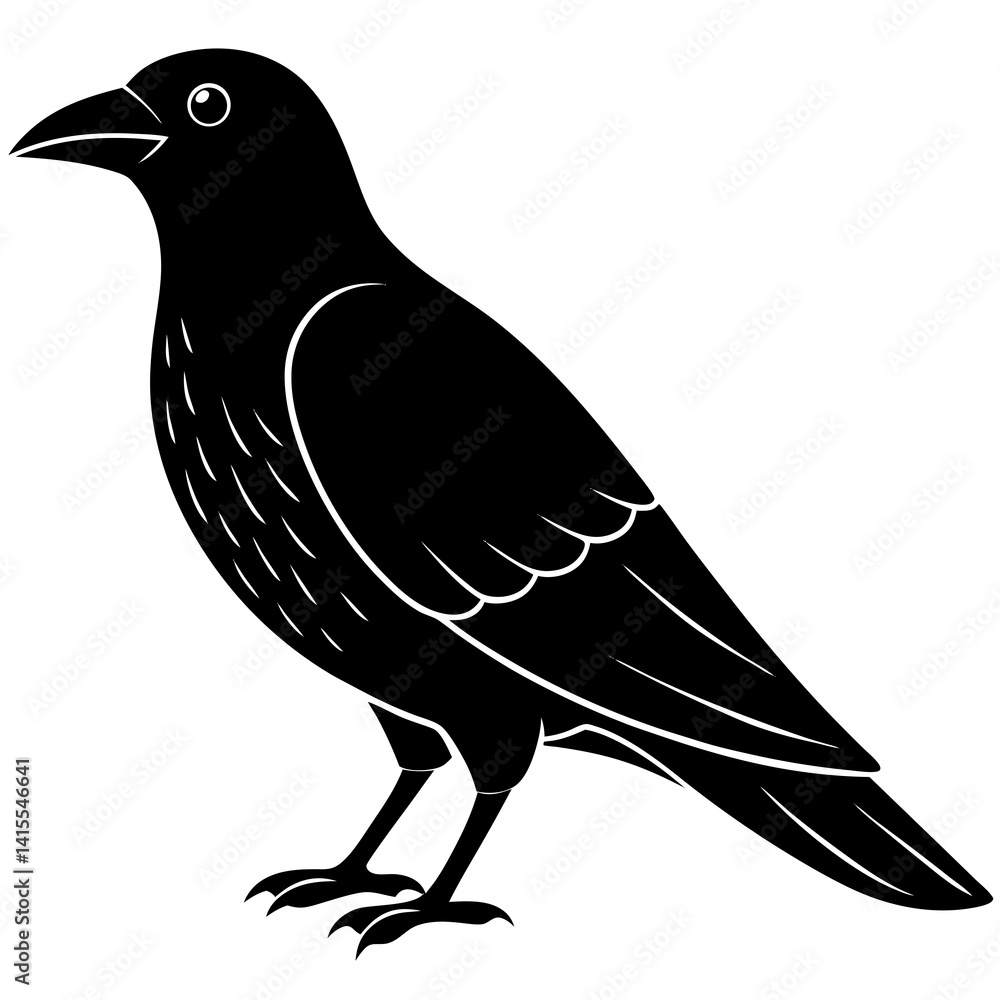 Obraz premium Animal Raven silhouette vector illustrator