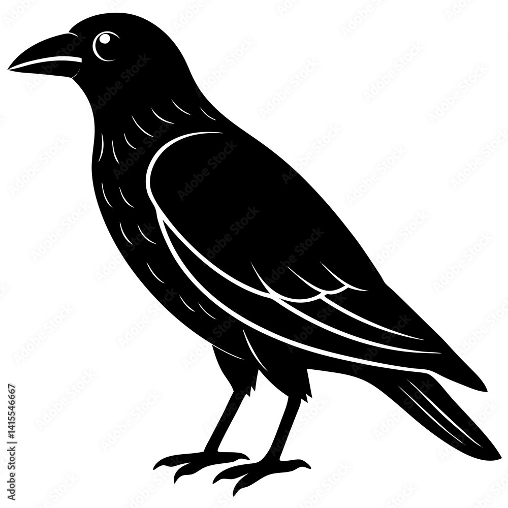 Fototapeta premium Animal Raven silhouette vector illustrator