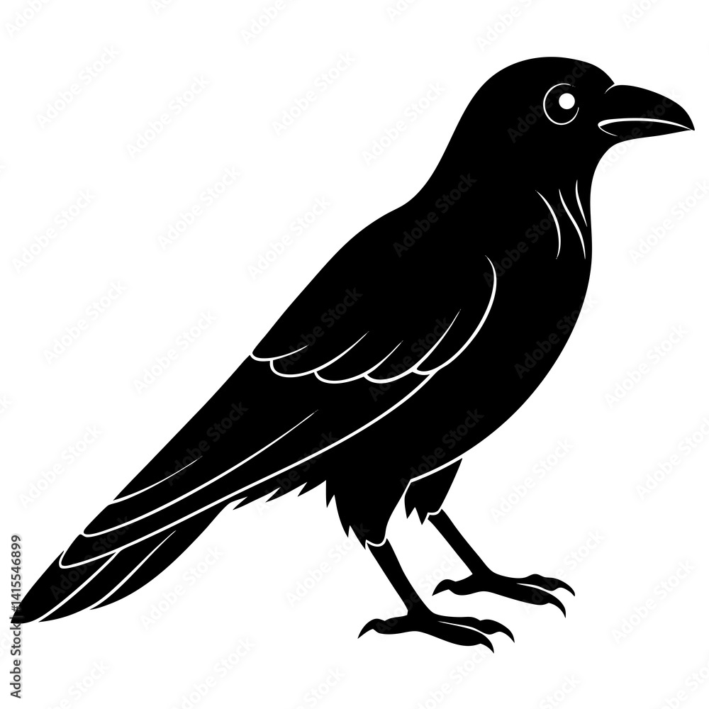 Fototapeta premium Animal Raven silhouette vector illustrator