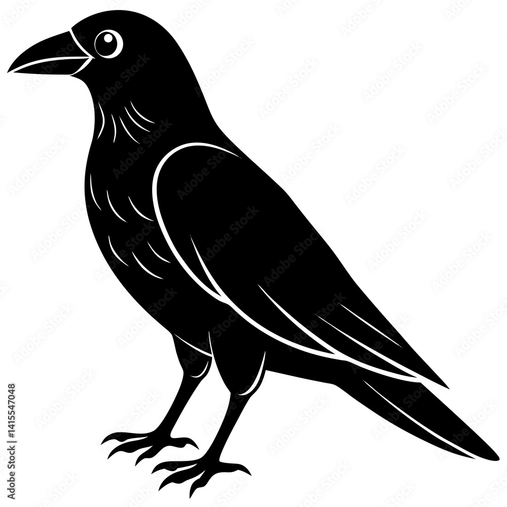 Fototapeta premium Animal Raven silhouette vector illustrator