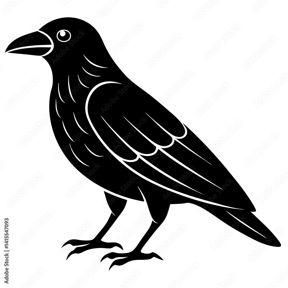 Obraz premium Animal Raven silhouette vector illustrator