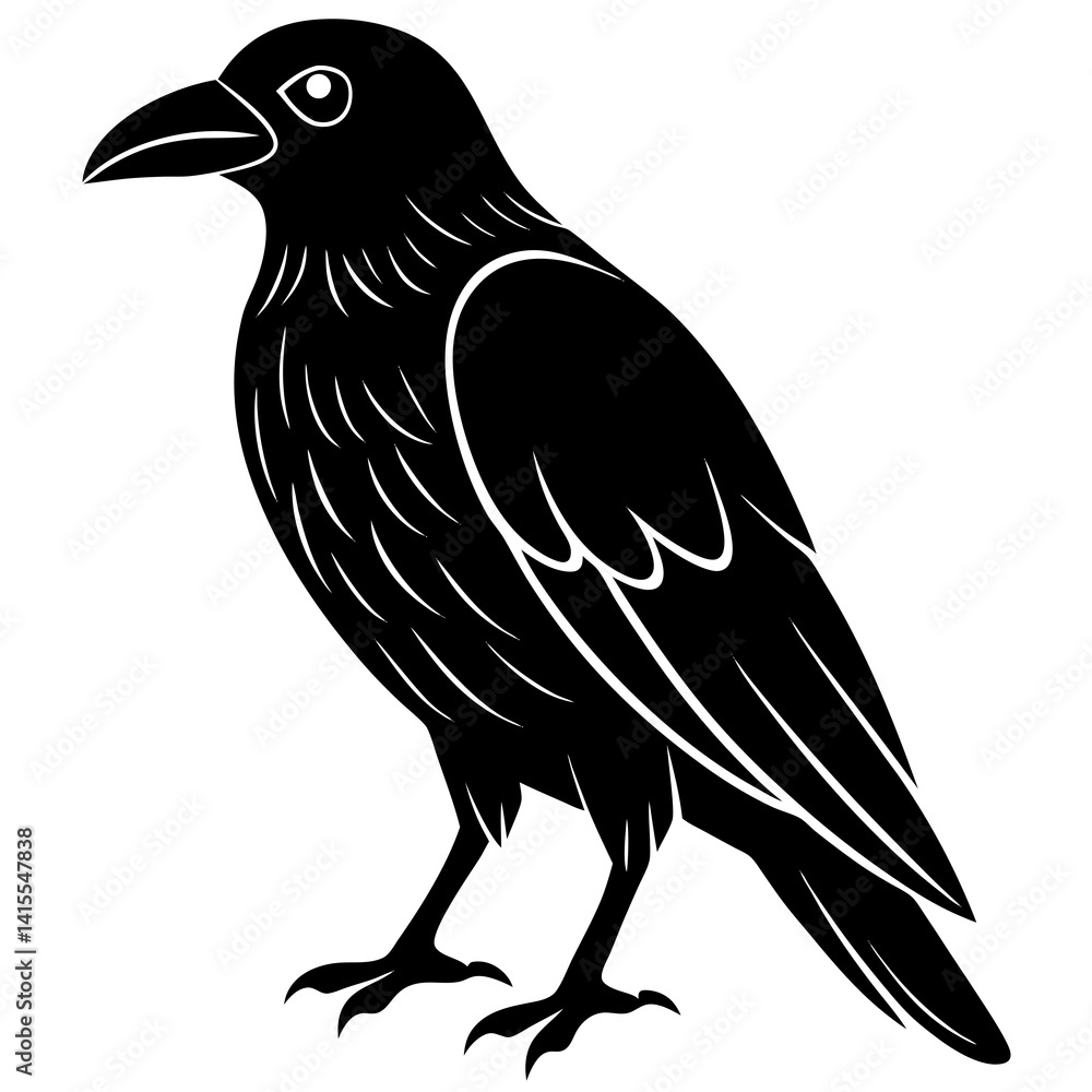 Obraz premium Animal Raven silhouette vector illustrator