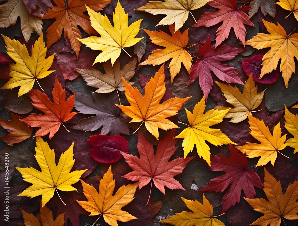 Colorful autumn leaves creating a vibrant and natural vertical background for seasonal concepts. Generated AI Colorful autumn leaves creating a vibrant and natural vertical background for seasonal concepts. Generated AI