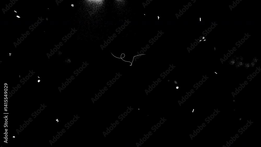 Monochromatic Animation of white Grunge Pencil and Brush Doodle lines and textures on black background. Low frame rate effect. Seamless loop.