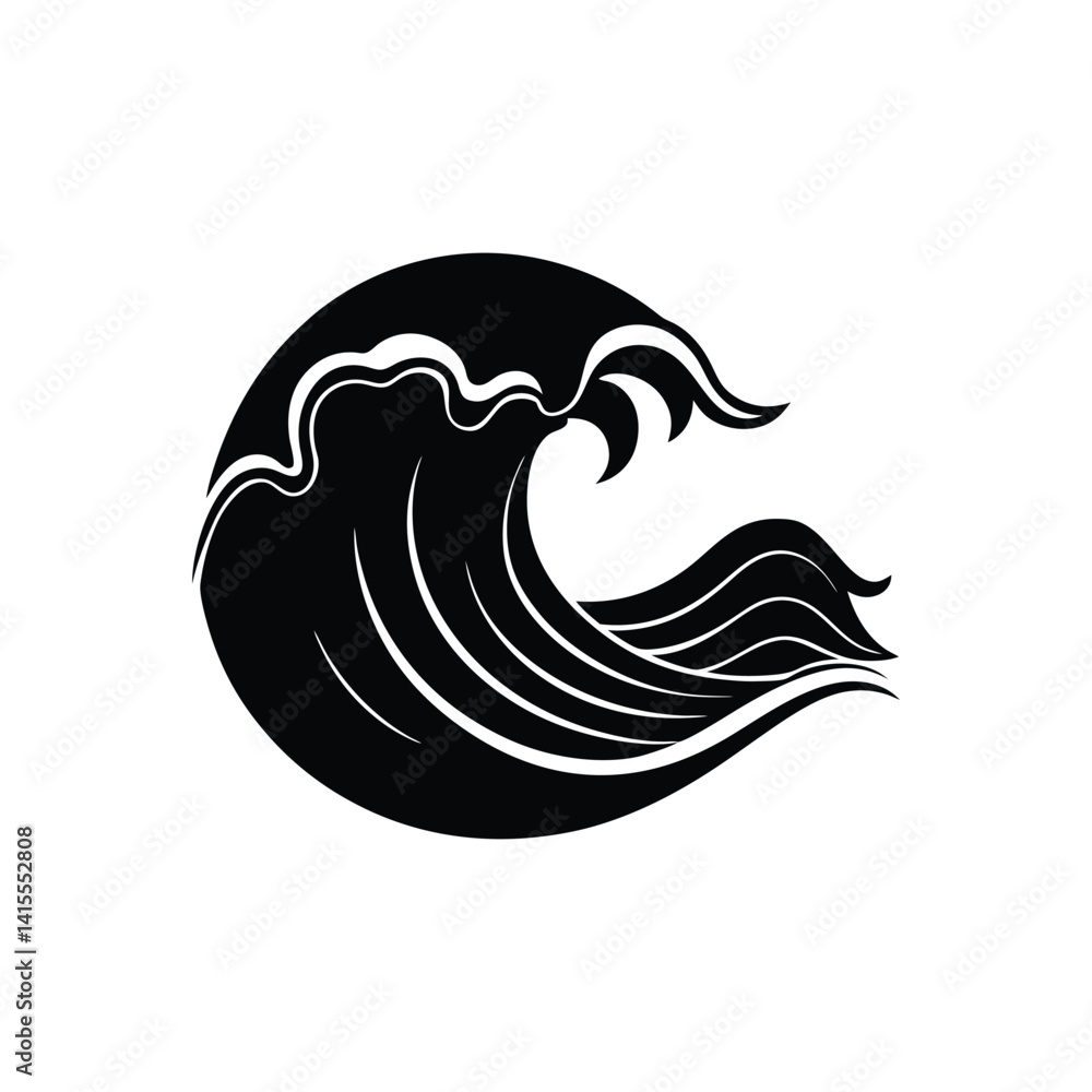 Naklejka premium waves silhouette