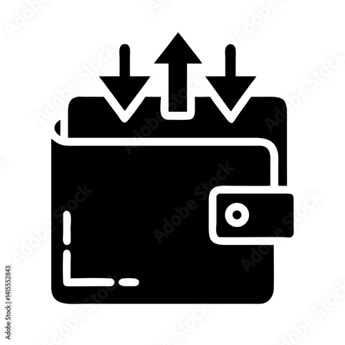 Wallet icon with arrows indicating backup actions  
