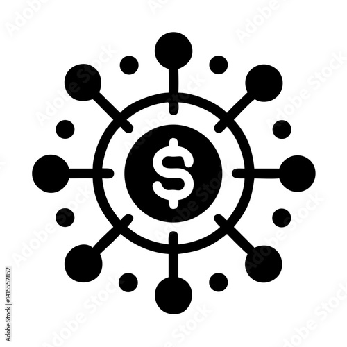 Decentralized finance icon symbolizing digital currency network  