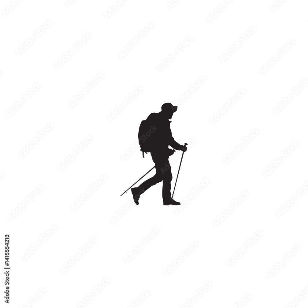 Fototapeta premium Backpacker Silhouette, hiking