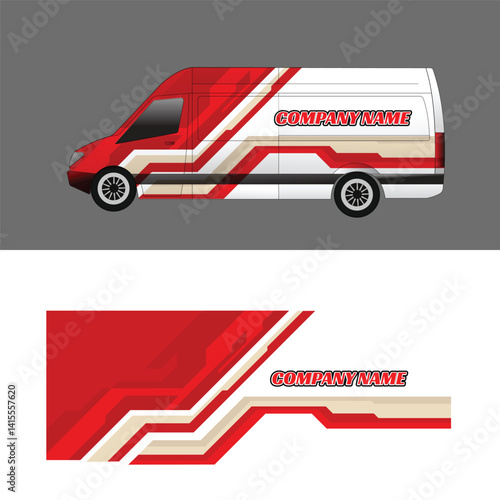 cargo van delivery car body wrap sticker design. car branding sticker