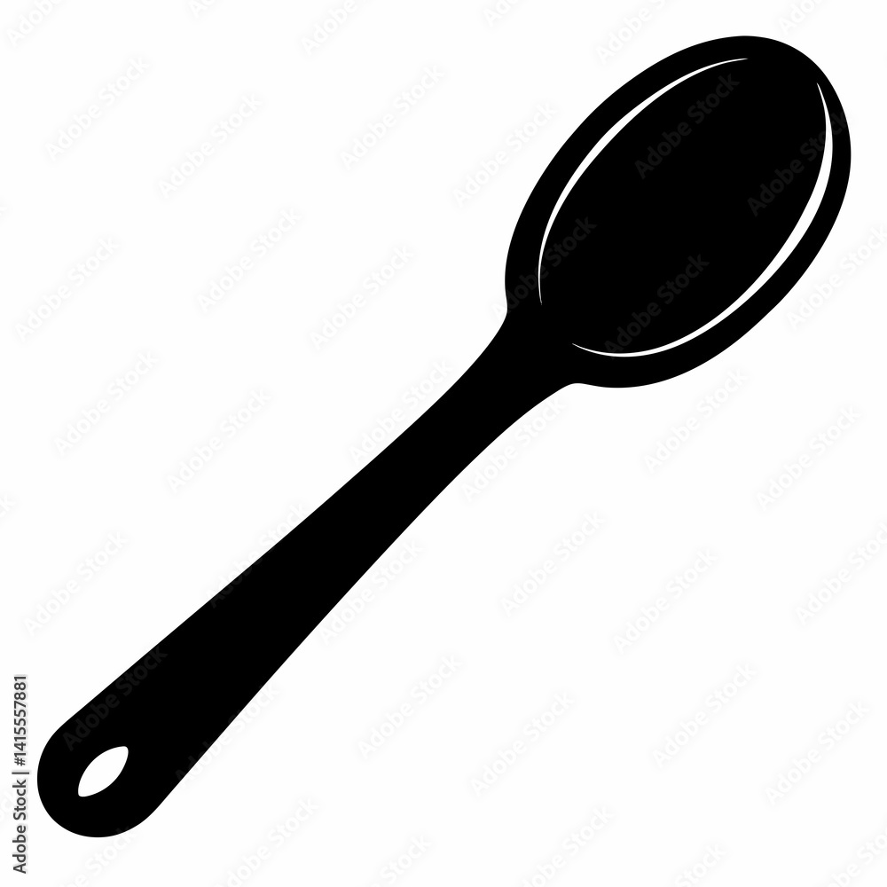 Spoon Icon Silhouette for Cooking and Tableware Utensils Spoon Icon Silhouette for Cooking and Tableware Utensils