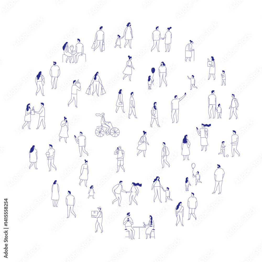 City People Crowd. Line art people big bundle isolated on white. Hand drawn People vector set. Male and female flat characters set City People Crowd. Line art people big bundle isolated on white. Hand drawn People vector set. Male and female flat characters set
