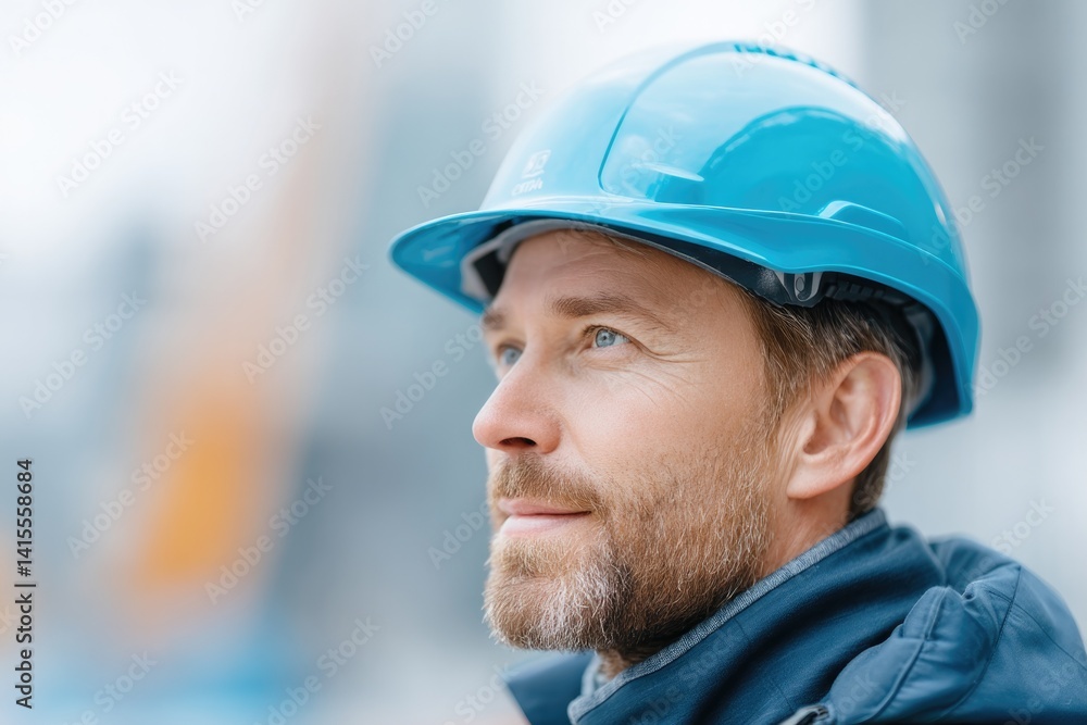 portrait of metallurgist in safety gear background creatively blurred for minimalistic effect portrait of metallurgist in safety gear background creatively blurred for minimalistic effect