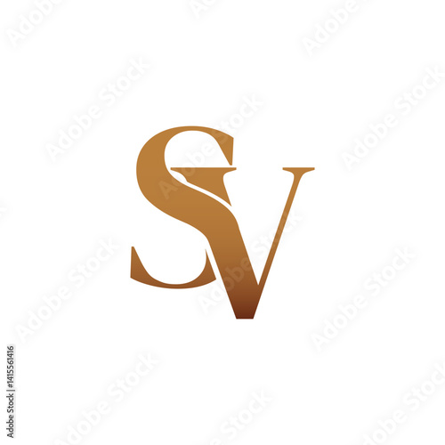 Creative letter SV for corporate, business and marketing.