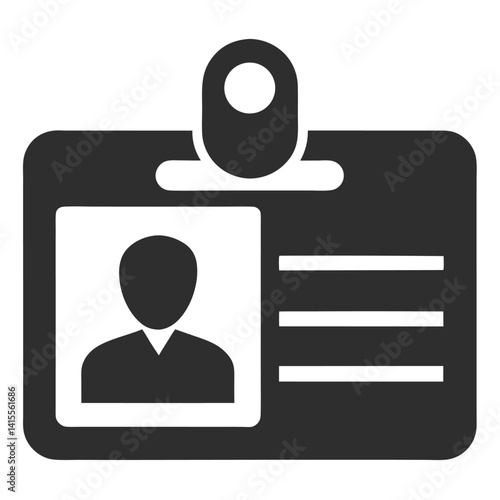 id card silhouette icon with photo and details
