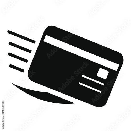 card swipe icon silhouette with motion effect