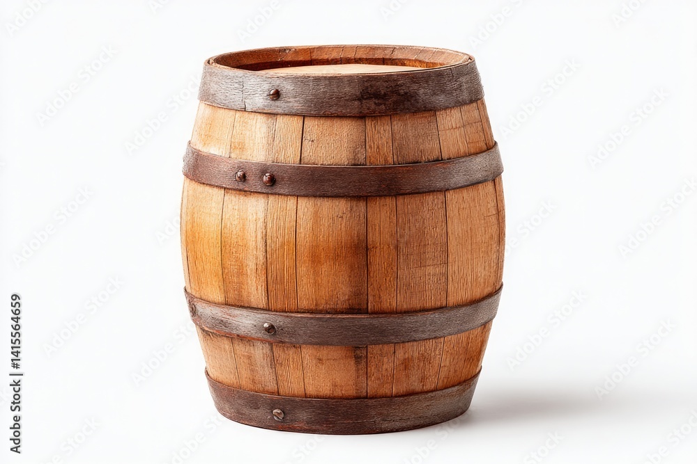 rustic wooden barrel isolated on white background rustic wooden barrel isolated on white background