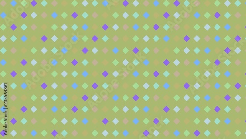 Abstract diamond pattern background in pastel shades. Soft color palette of light greens, yellows, and purples. Repeating diamond shapes create a subtle visual texture