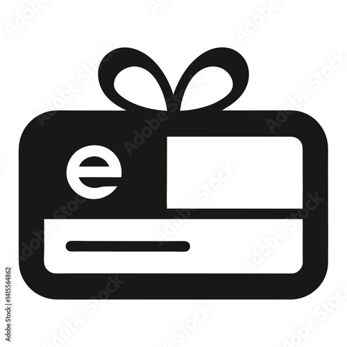 e-gift card icon silhouette with digital screen
