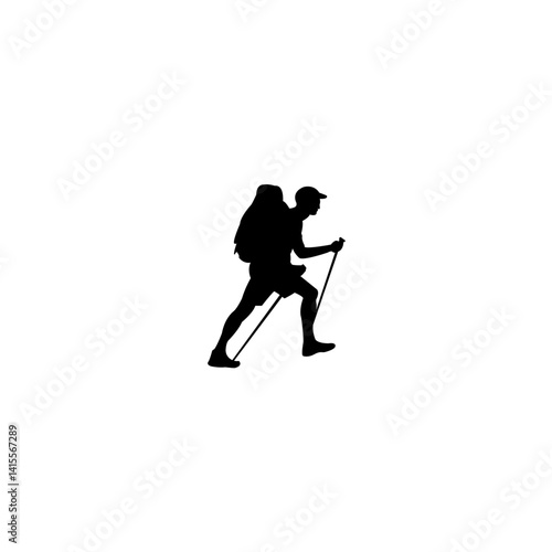 Backpacker Silhouette, hiking