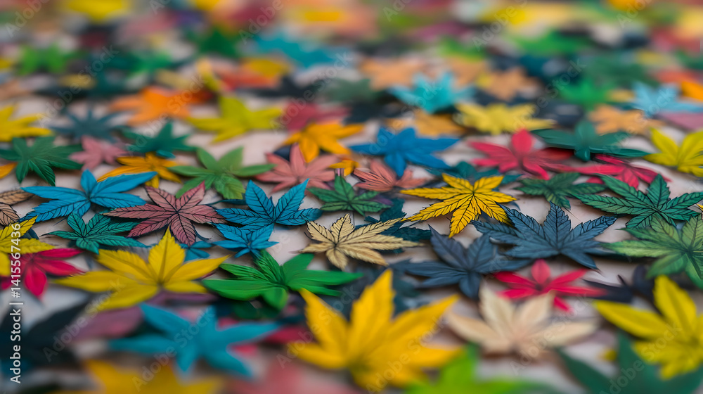 Fototapeta premium Colorful Patterned Autumn Leaves